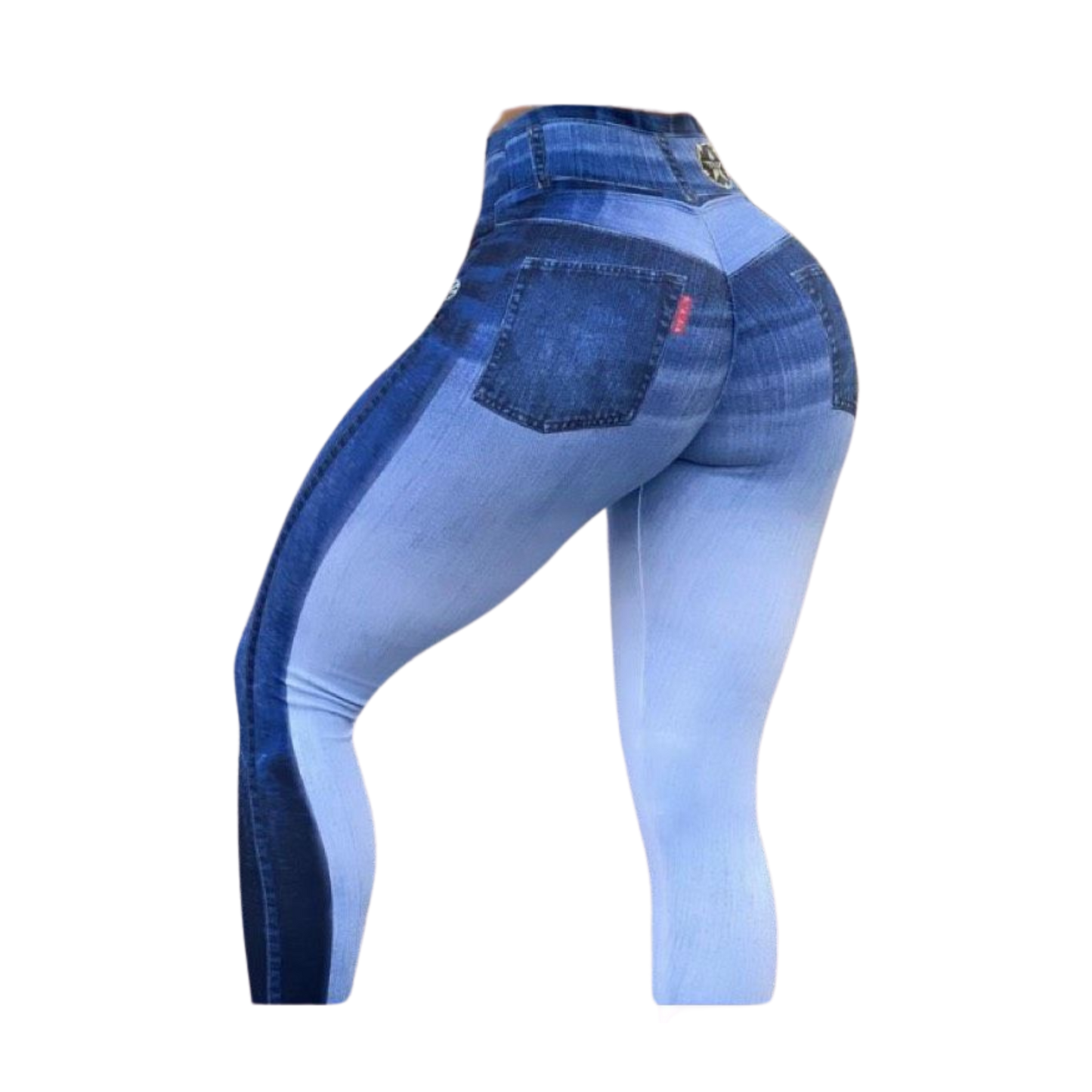 Contrast Fade Denim Leggings - One Size (Fits 0-12 US)