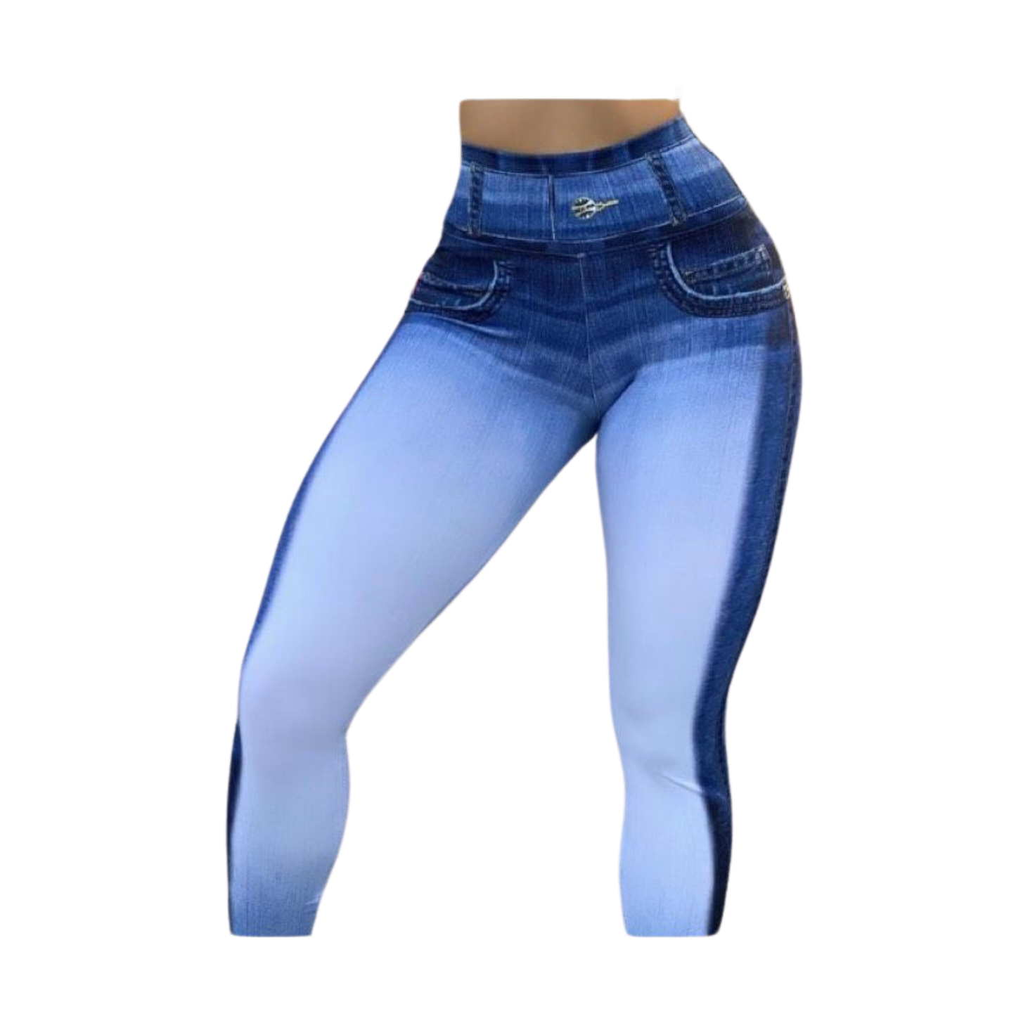 Contrast Fade Denim Leggings - One Size (Fits 0-12 US)