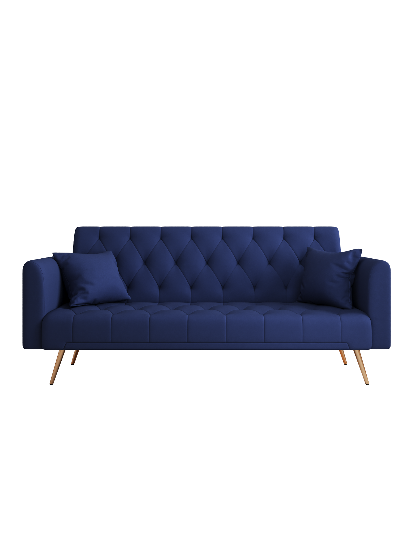 71-inch convertible love seat sofa, American retro blue velvet material, suitable for small living room, bedroom, office