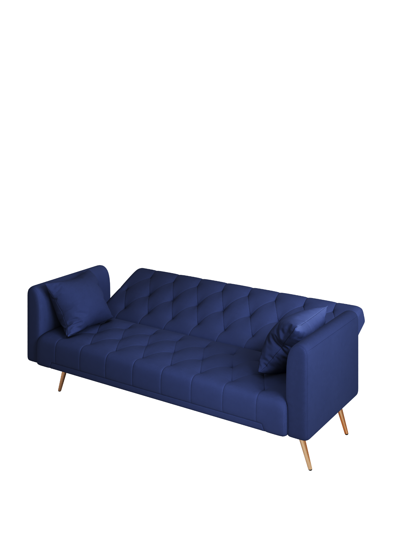 71-inch convertible love seat sofa, American retro blue velvet material, suitable for small living room, bedroom, office