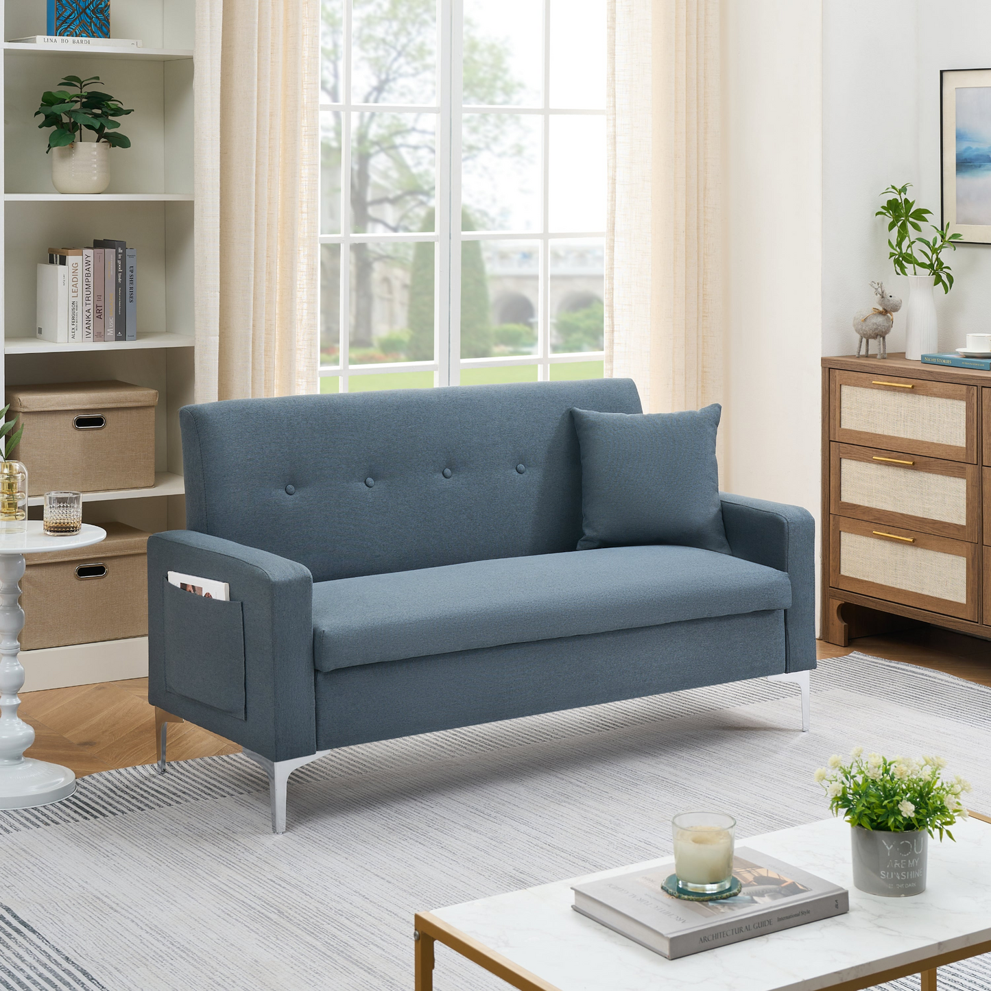 Multi-functional storage comfortable double sofa,Suitable for living room, apartment, home office