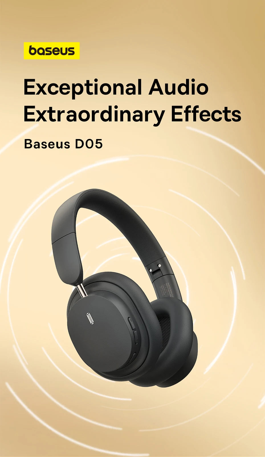 Wireless/Bluetooth Headphone 3D Spatial Audio - Baseus - Bowie D05