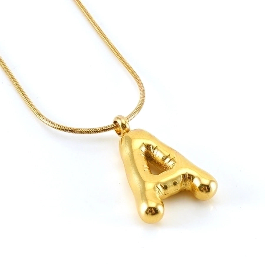 Stainless Steel 18K Gold Plated Casual Classic Style Polishing Plating Letter Titanium Steel Pendant Necklace