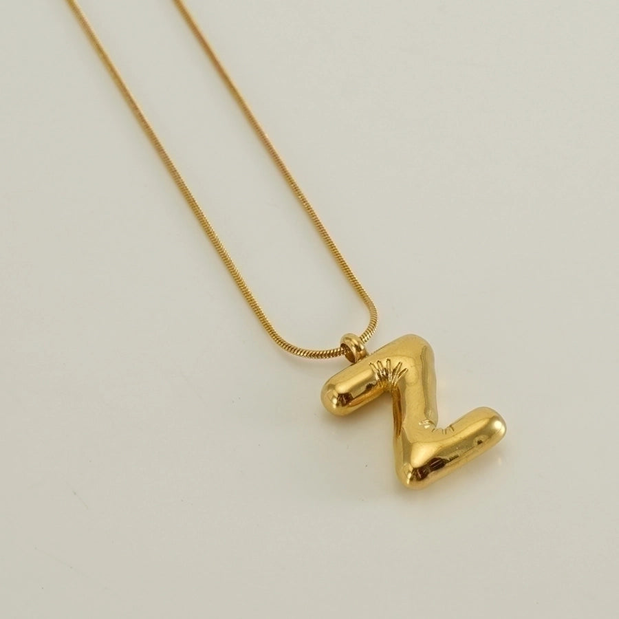 Stainless Steel 18K Gold Plated Casual Classic Style Polishing Plating Letter Titanium Steel Pendant Necklace