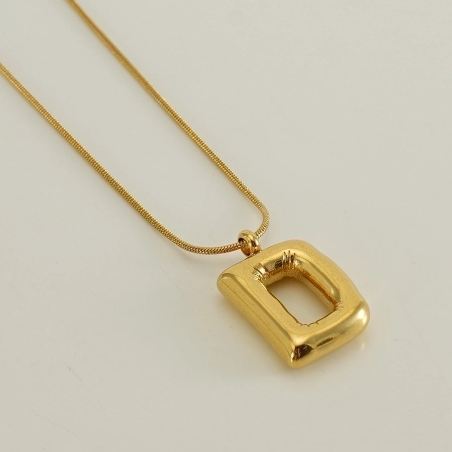 Stainless Steel 18K Gold Plated Casual Classic Style Polishing Plating Letter Titanium Steel Pendant Necklace